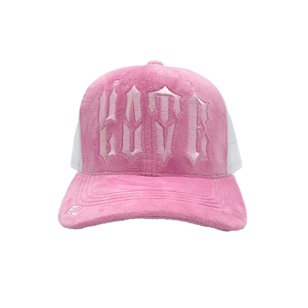 Velvet Love / Hate Trucker Hat - Pink - Empty Whole Women's Streetwear - Girls Snapback Trucker Hat