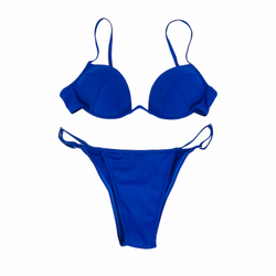 Blue Deluxe V Shape Bikini Set - Empty Whole Swimwear