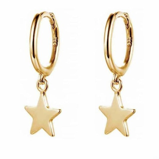 Star Huggie Hoop Earrings Gold Empty Whole Jewelry