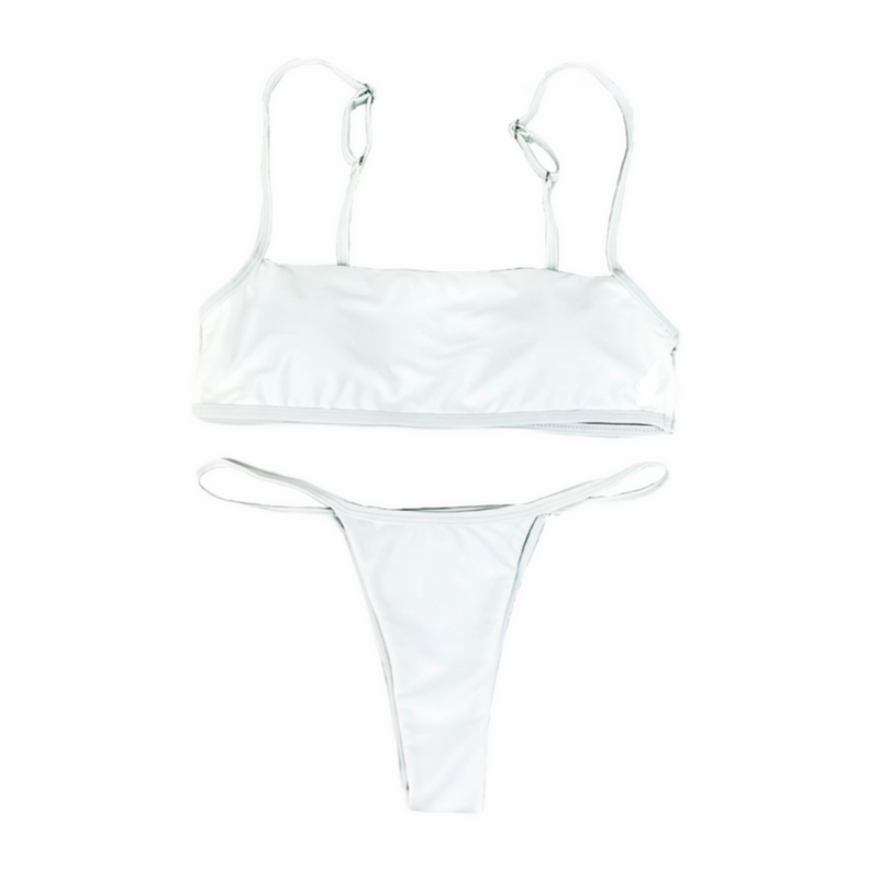 White Hollow Top Bikini Set - Empty Whole Swimwear