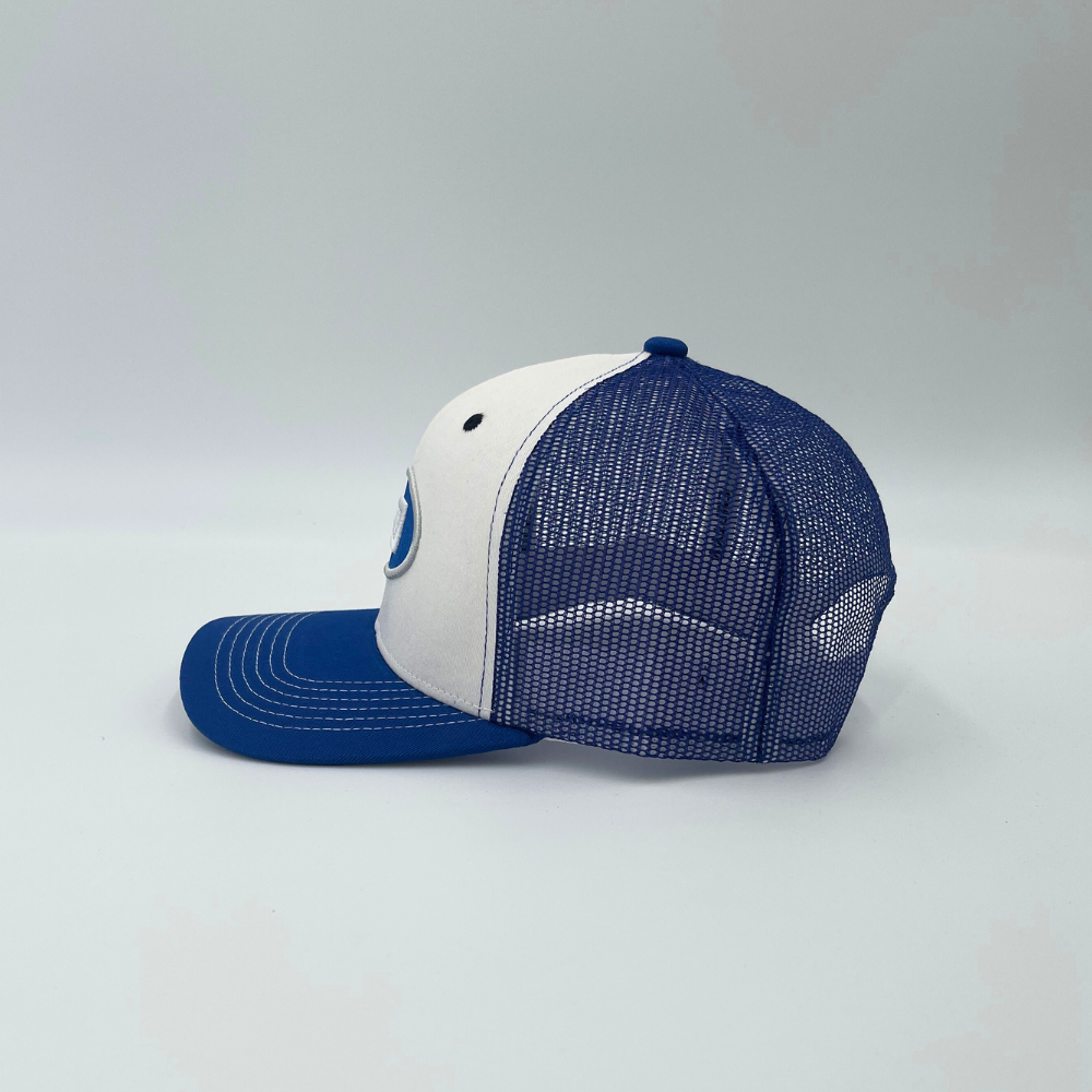 Empty Whole Ellipse Logo Trucker Hat - Blue