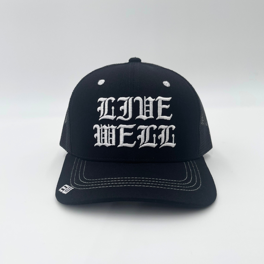 Live Well Trucker Hat - Black | Empty Whole Womens Streetwear | Hats