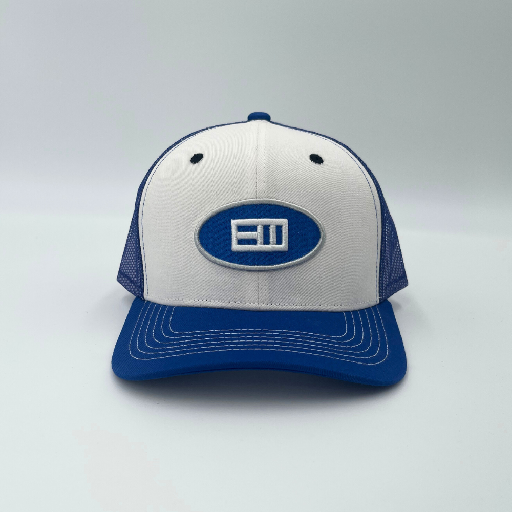 Empty Whole Ellipse Logo Trucker Hat - Blue