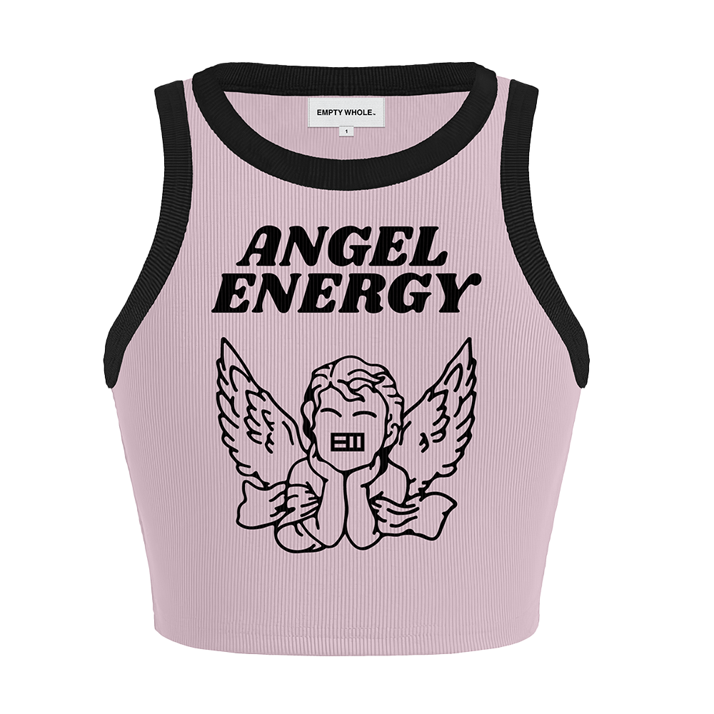 Empty Whole Angel Energy Tank Top - Pink / Black