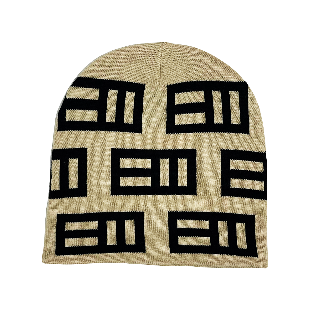 Empty Whole Block Logo Pattern Beanie