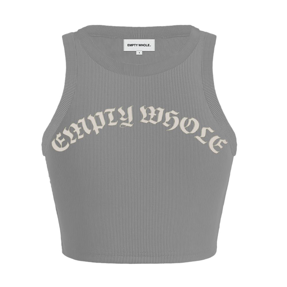 Empty Whole Script Logo Tank Top - Gray