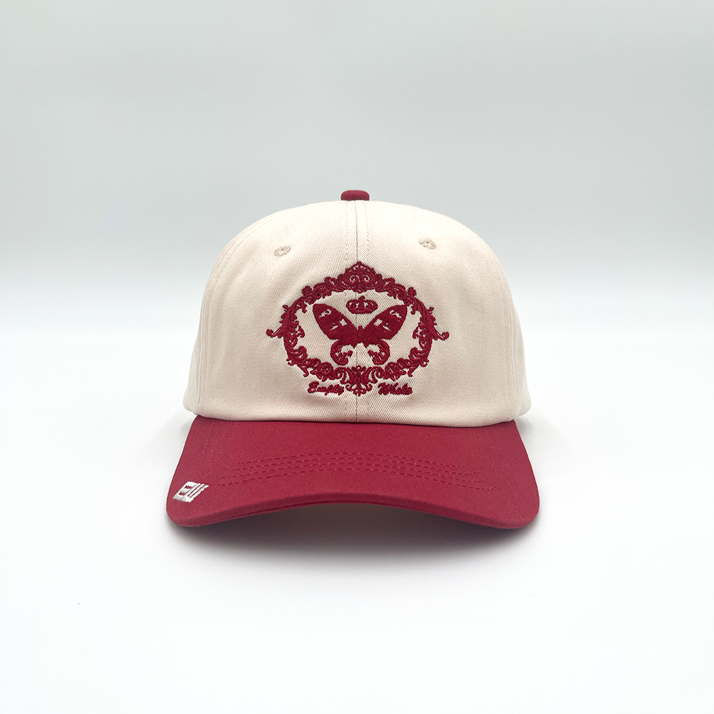 Empty Whole Butterfly Dad Hat - Burgundy / Cream - Empty Whole Women's Streetwear - Girls Dad Hat