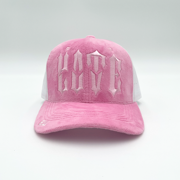 Velvet Love / Hate Trucker Hat - Pink - Empty Whole Women's Streetwear - Girls Snapback Trucker Hat