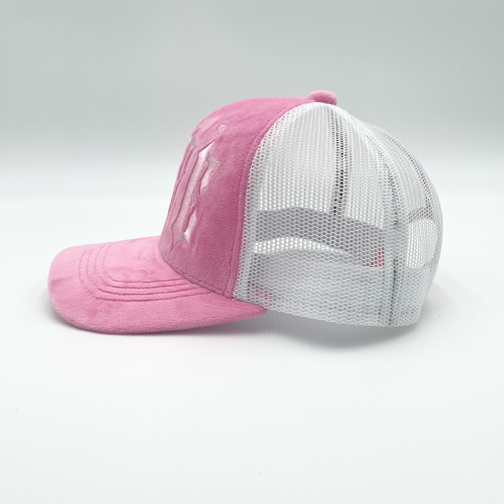 Velvet Love / Hate Trucker Hat - Pink - Empty Whole Women's Streetwear - Girls Snapback Trucker Hat