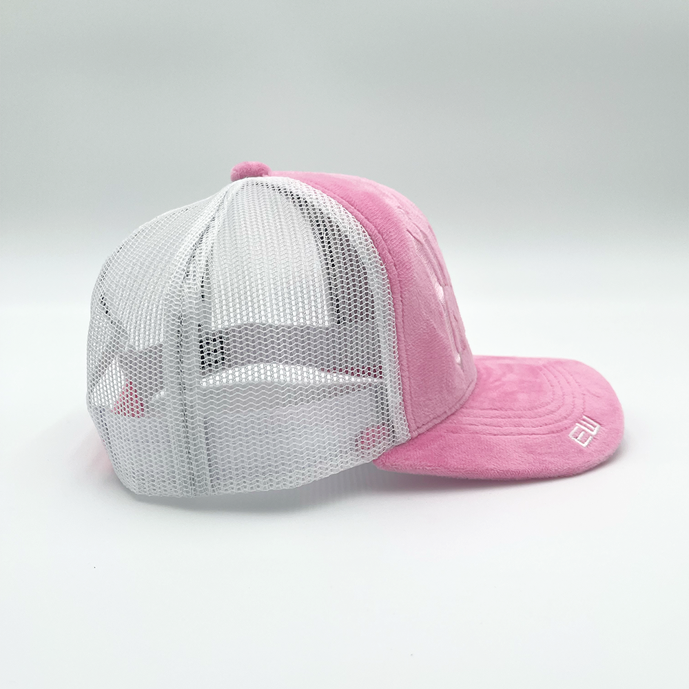 Velvet Love / Hate Trucker Hat - Pink - Empty Whole Women's Streetwear - Girls Snapback Trucker Hat