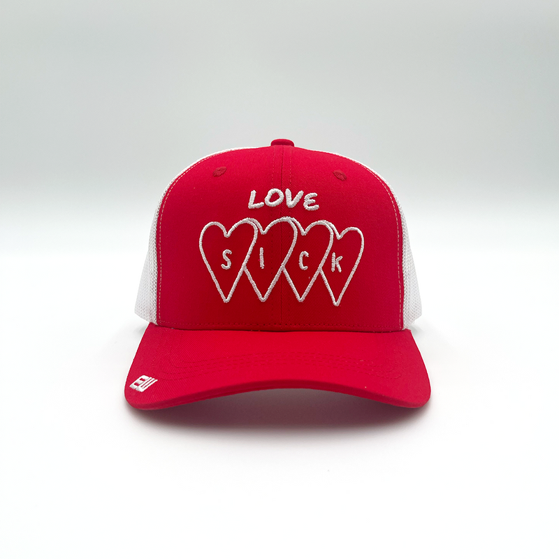 Love Sick Trucker Hat - Red - Empty Whole Women's Streetwear - Girls Snapback Trucker Hat