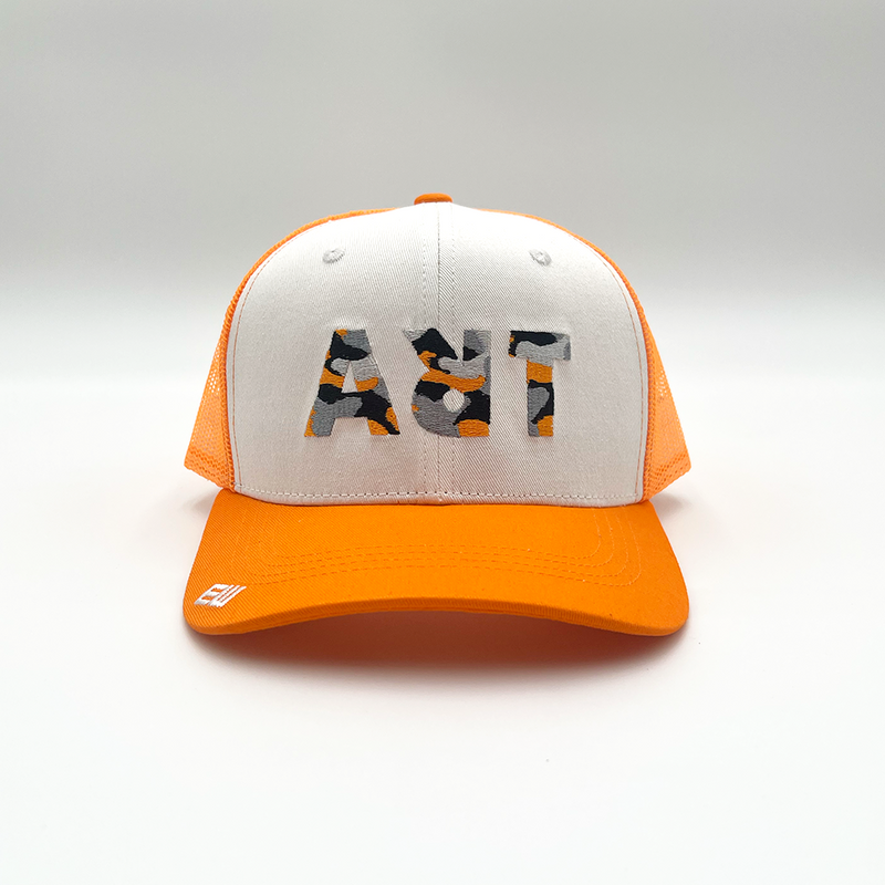 Camo Art Trucker Hat - Orange - Empty Whole Women's Streetwear - Girls Snapback Trucker Hat