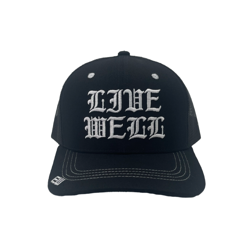 Live Well Trucker Hat - Black | Empty Whole Womens Streetwear | Hats