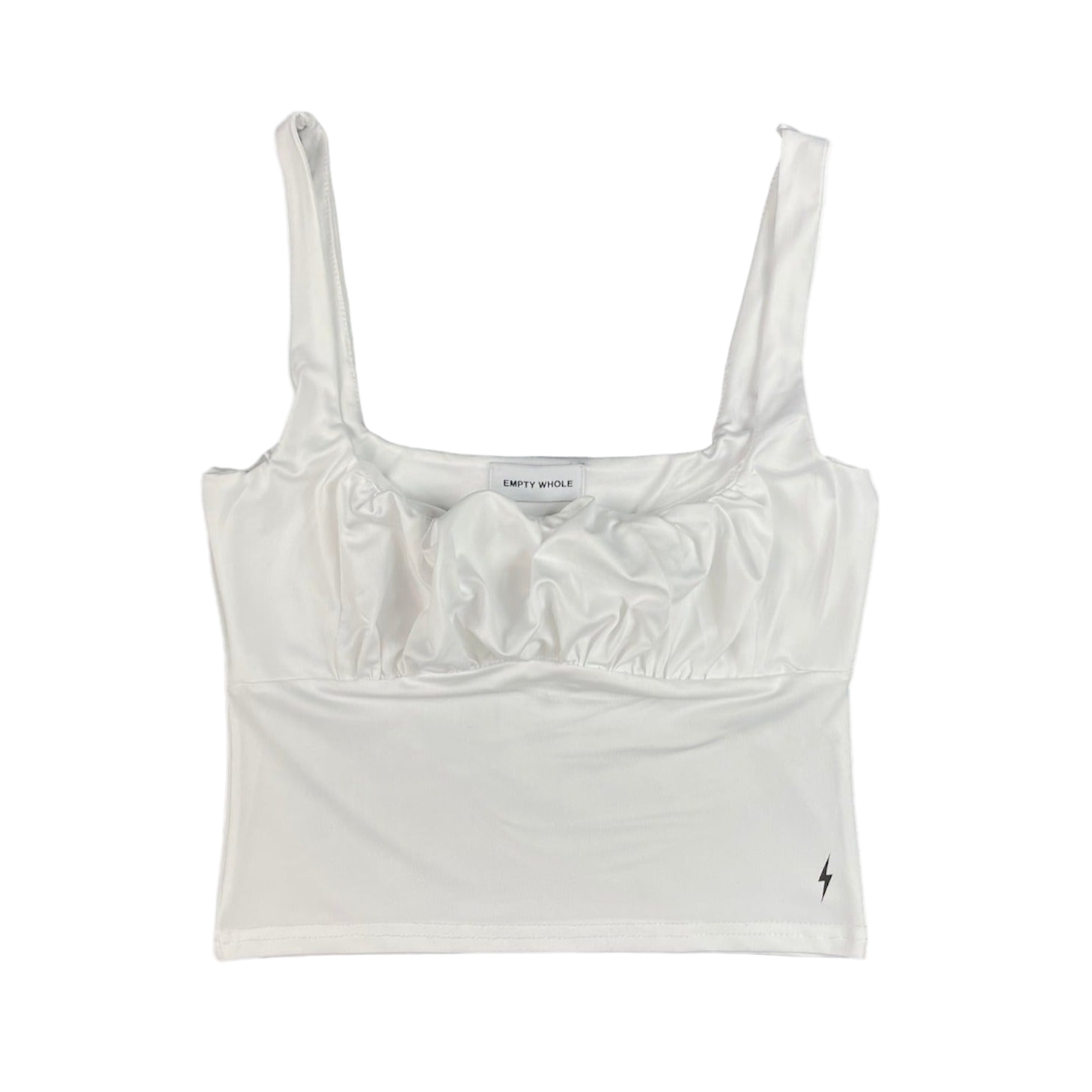 White Front Ruffle Crop Top