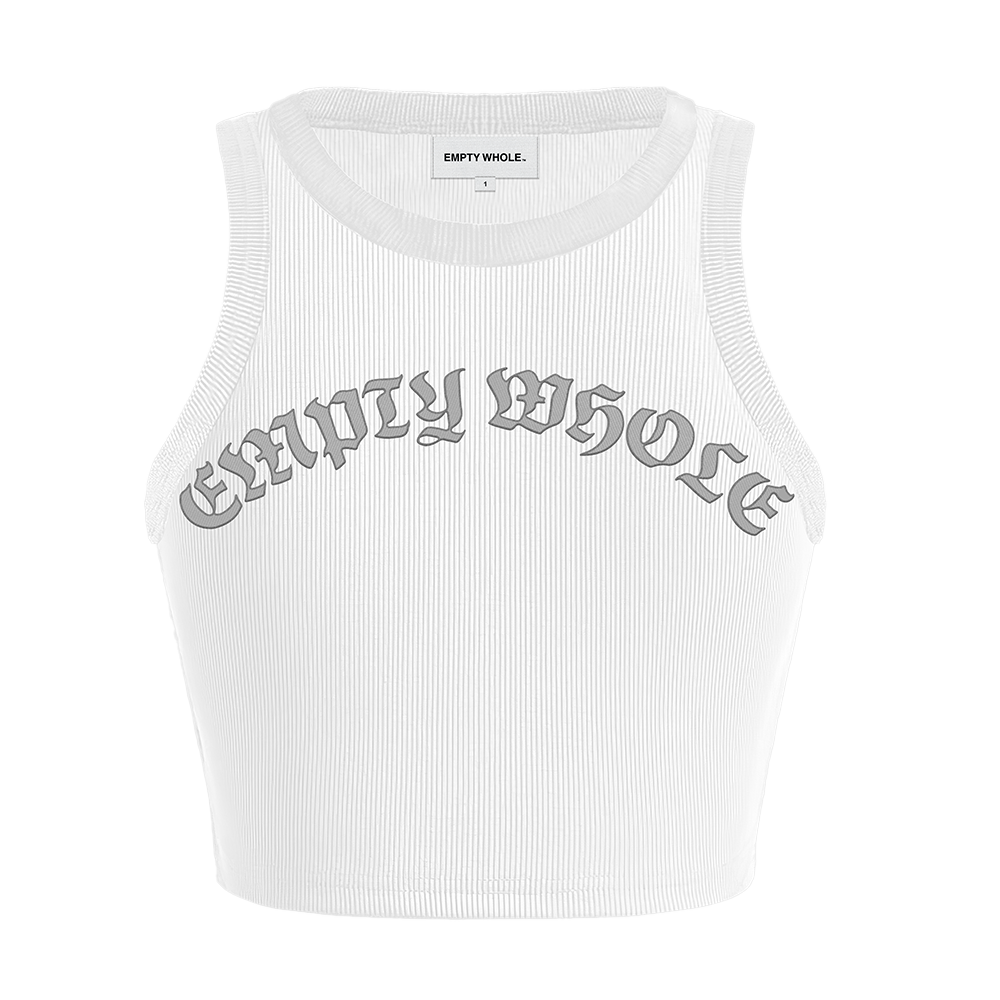 Empty Whole Script Logo Tank Top - White