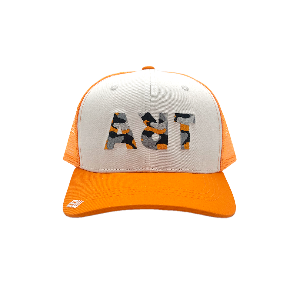 Camo Art Trucker Hat - Orange - Empty Whole Women's Streetwear - Girls Snapback Trucker Hat