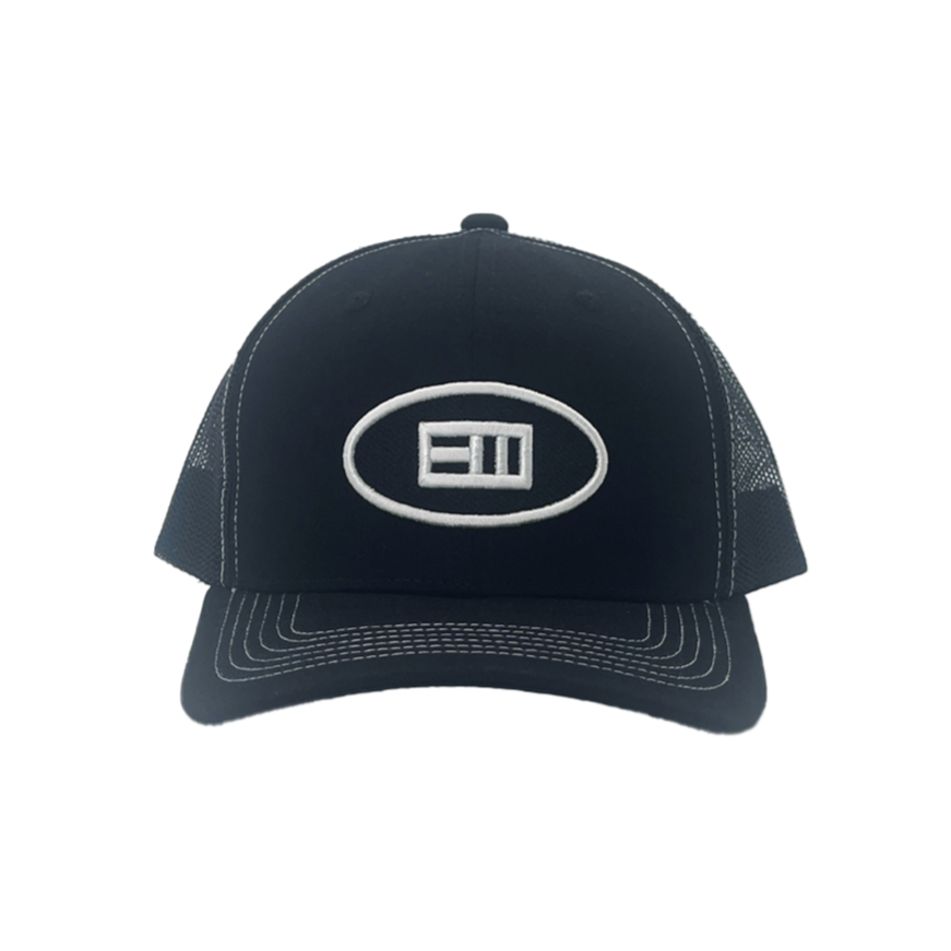Ellipse Logo Trucker Hat - Black on Black