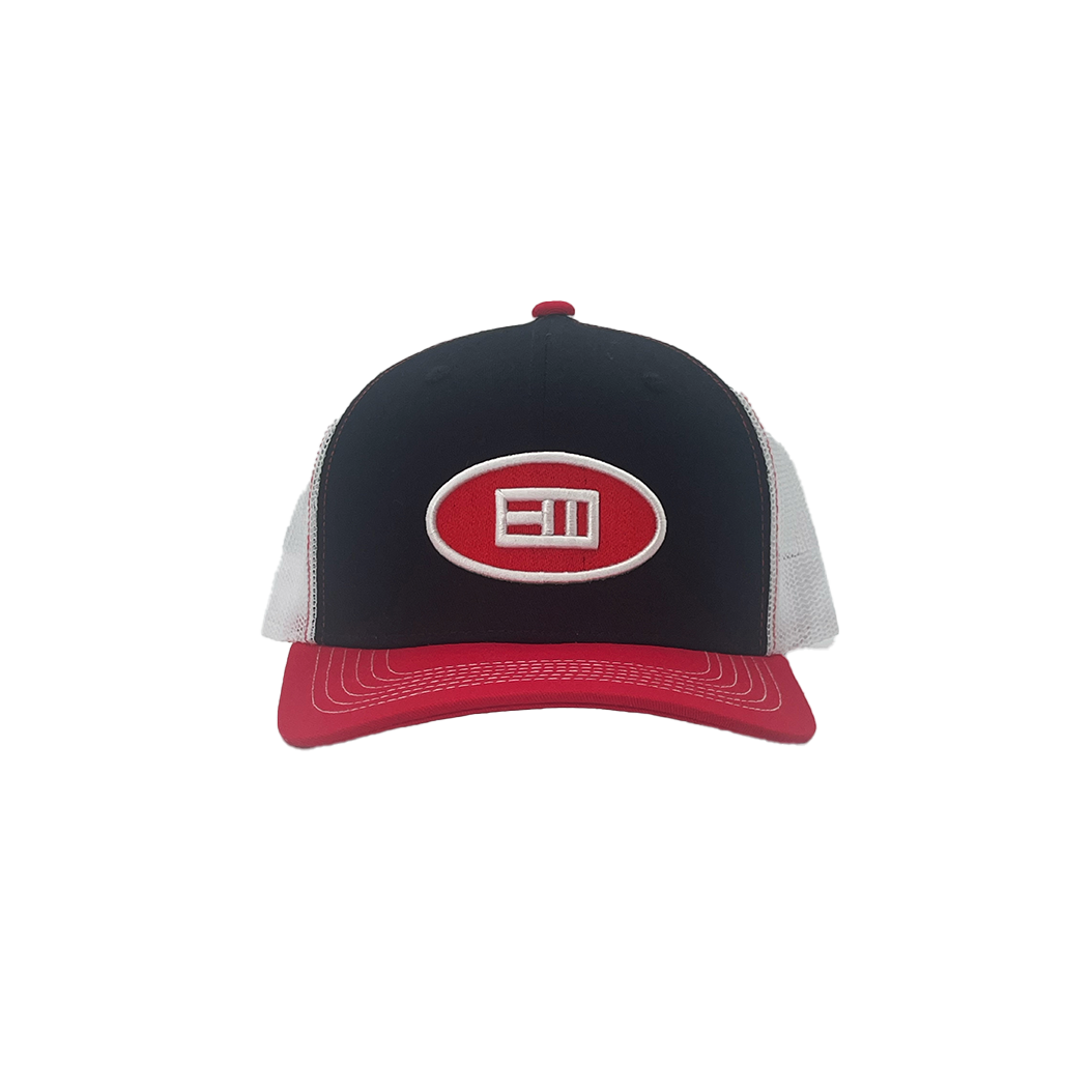 Ellipse Logo Trucker Hat - Black + Red