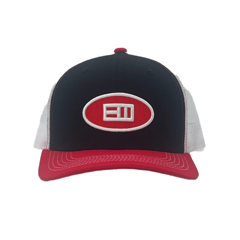 Ellipse Logo Trucker Hat - Black + Red