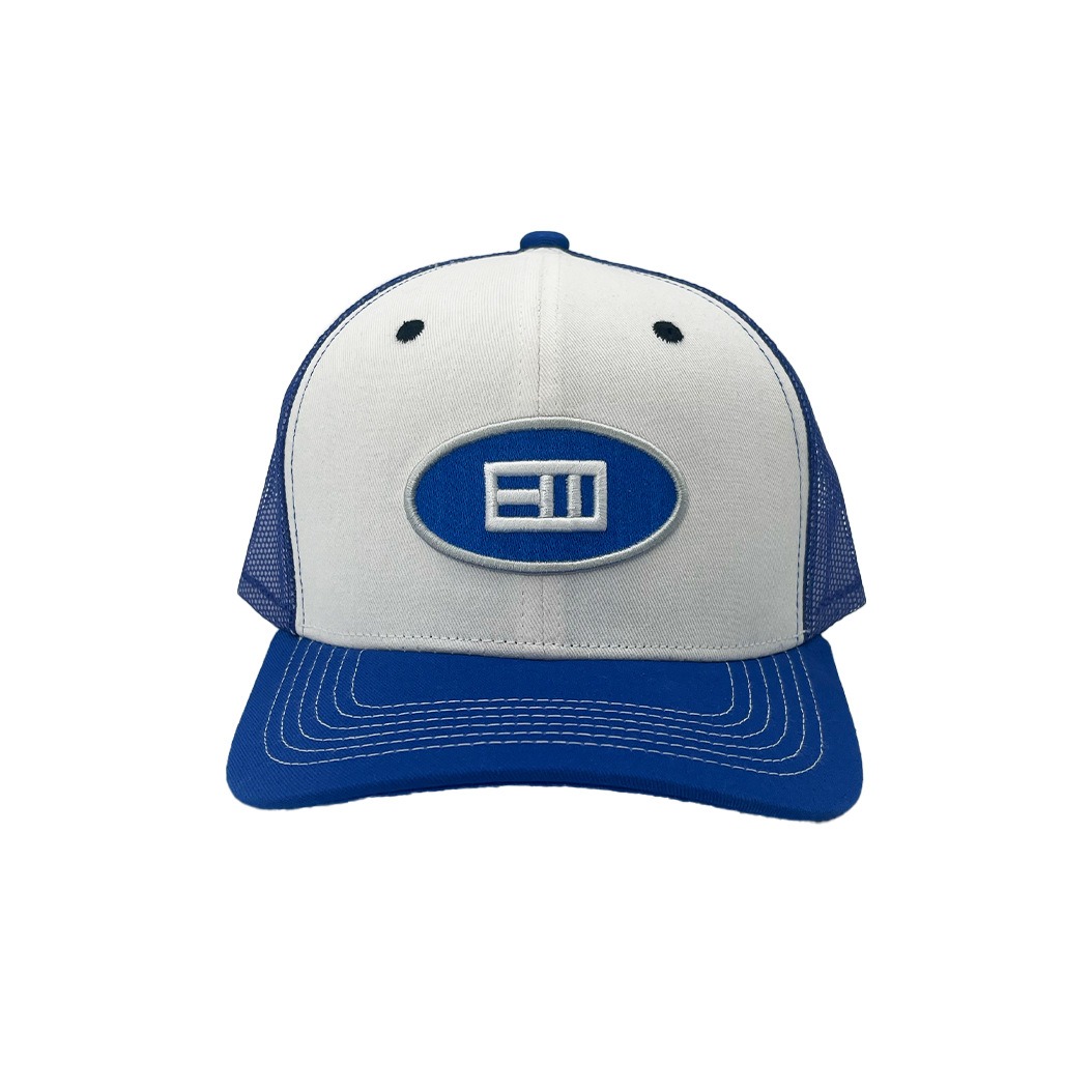 Empty Whole Ellipse Logo Trucker Hat - Blue