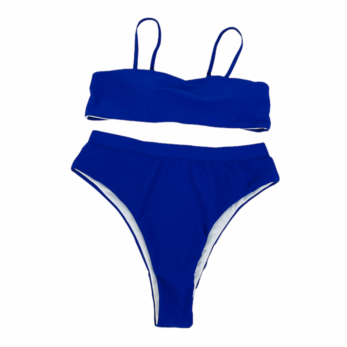 Blue Spaghetti Strip Bikini Set