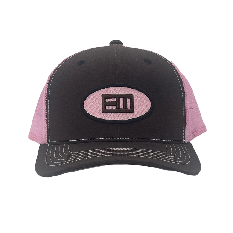 Ellipse Logo Trucker Hat - Brown + Pink