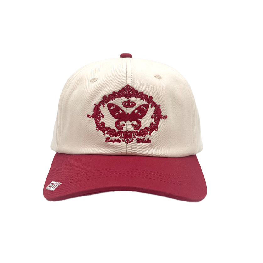 Empty Whole Butterfly Dad Hat - Burgundy / Cream - Empty Whole Women's Streetwear - Girls Dad Hat