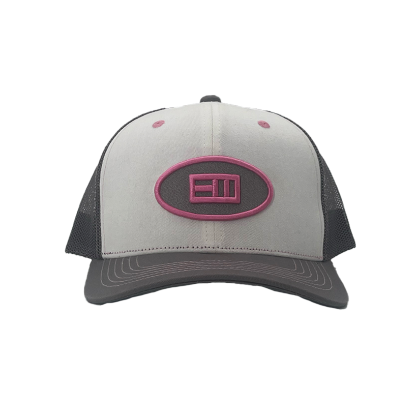 Ellipse Logo Trucker Hat - Gray + Pink
