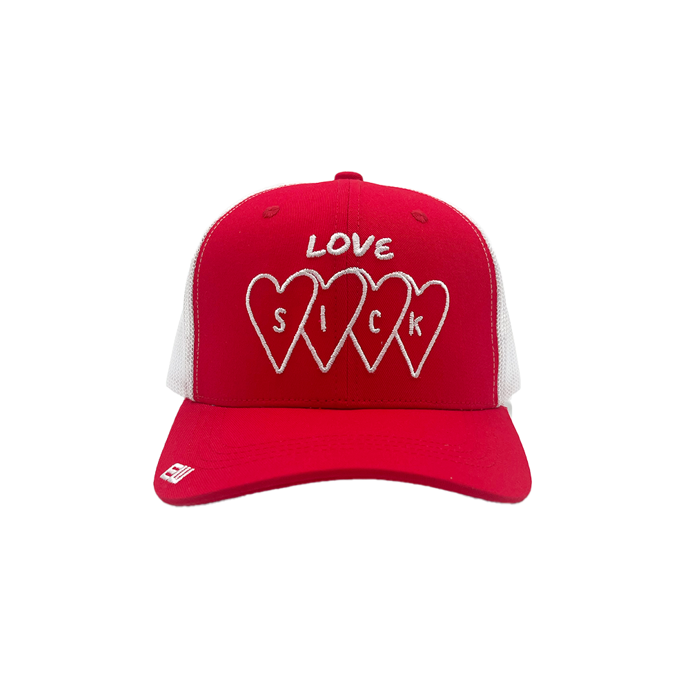 Love Sick Trucker Hat - Red - Empty Whole Women's Streetwear - Girls Snapback Trucker Hat