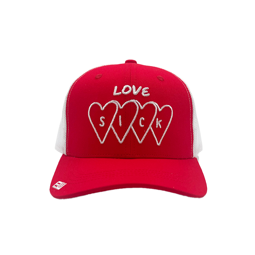 Love Sick Trucker Hat - Red - Empty Whole Women's Streetwear - Girls Snapback Trucker Hat