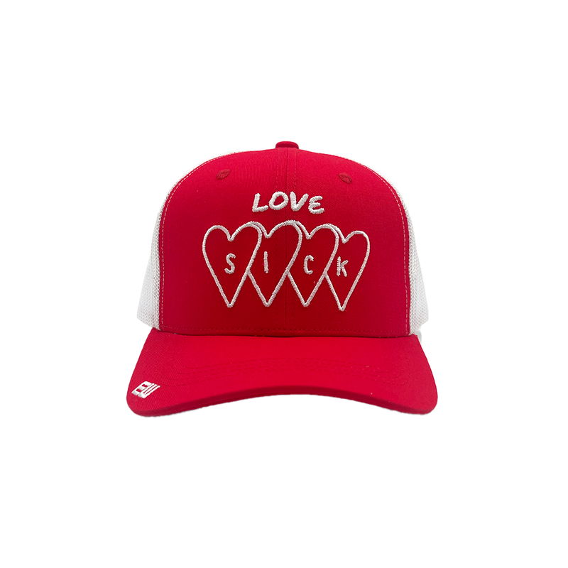 Love Sick Trucker Hat - Red - Empty Whole Women's Streetwear - Girls Snapback Trucker Hat