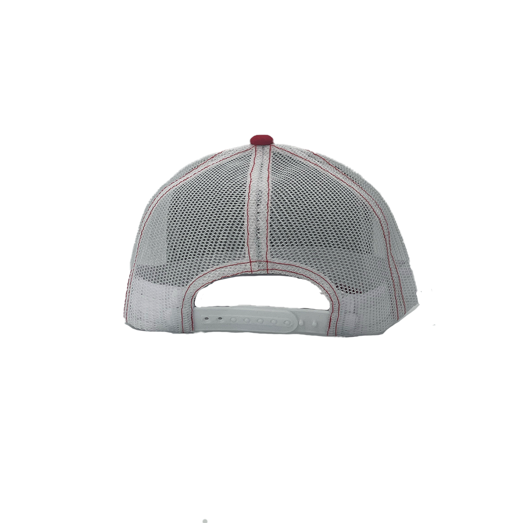 Ellipse Logo Trucker Hat - Navy + Red