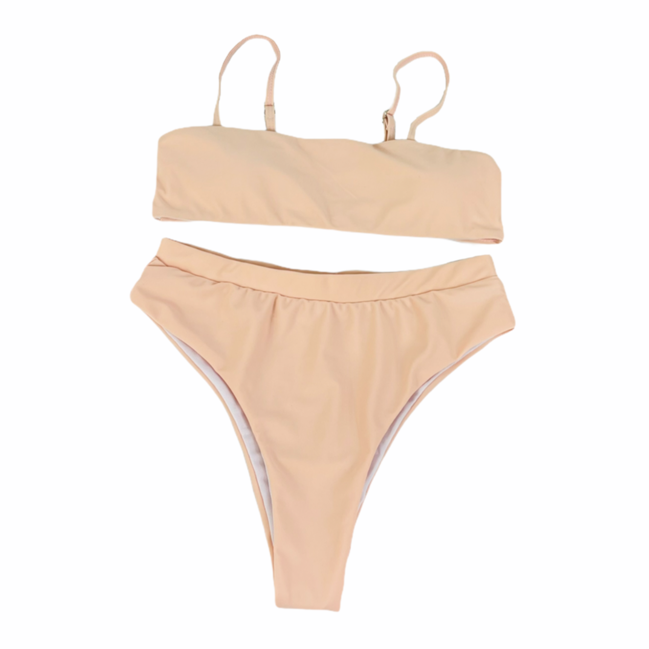 Soft Pink Spaghetti Strip Bikini Set