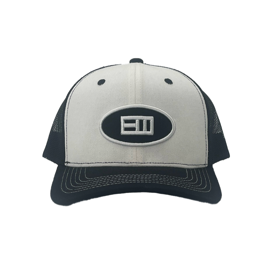 Ellipse Logo Trucker Hat - White + Black