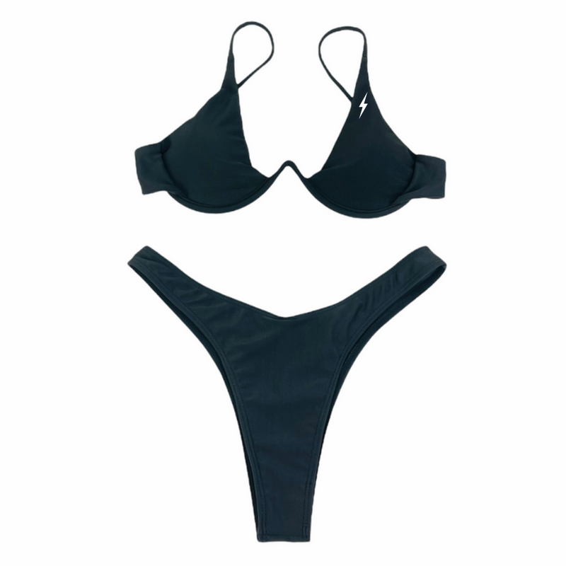 Black V Shaped Bikini Set – Empty Whole™