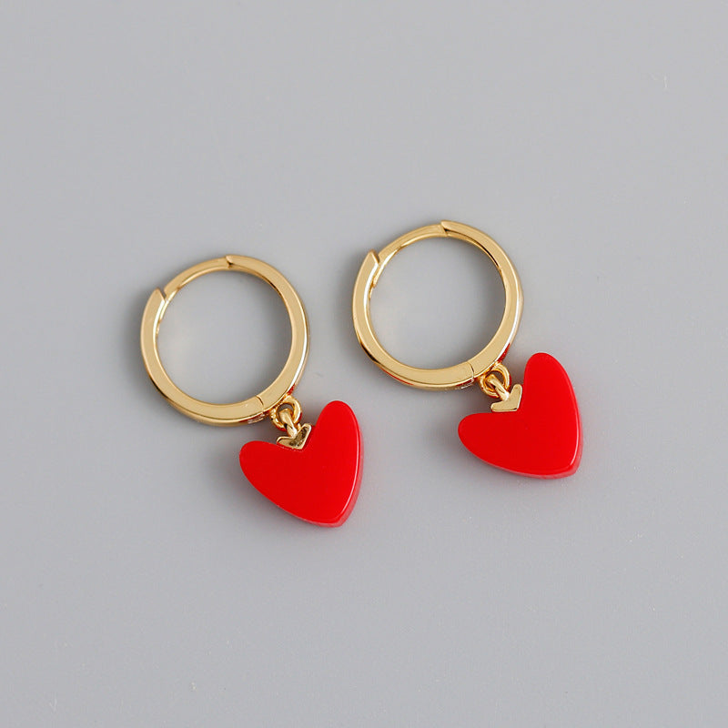 Red Heart Hoop Earrings from Empty Whole