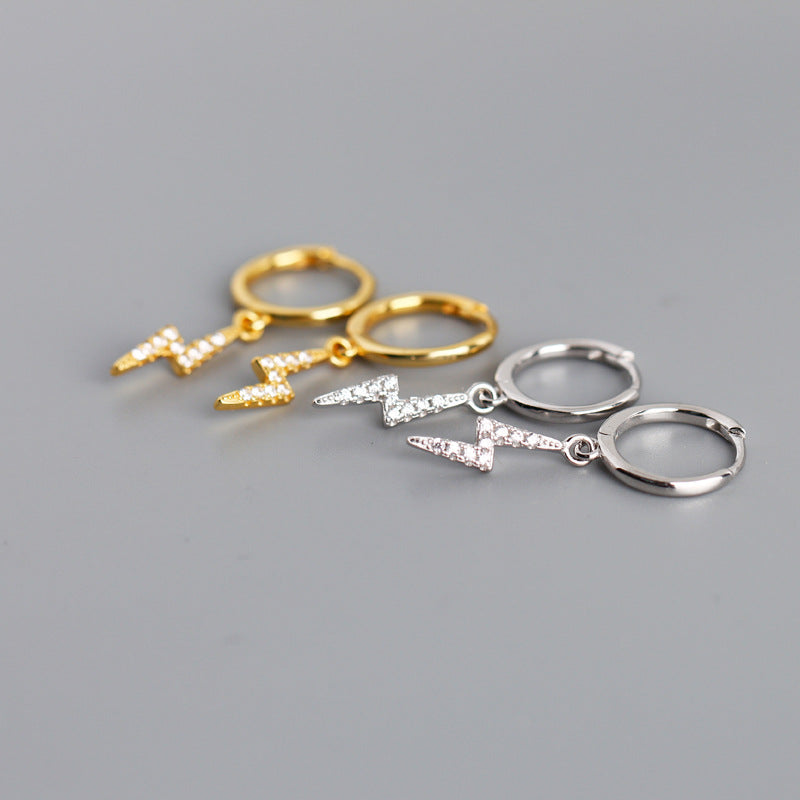 Studded Lightning Bolt Hoop Earrings from Empty Whole