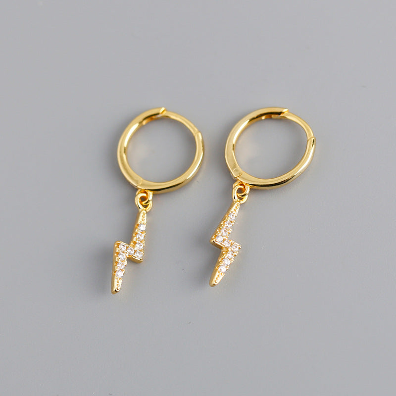 Studded Lightning Bolt Hoop Earrings from Empty Whole