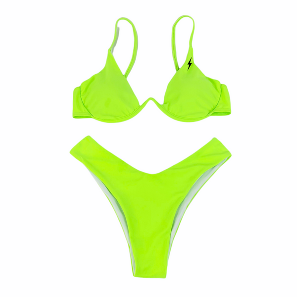 Highlighter V Shaped Bikini Set - Empty Whole Swimwear 