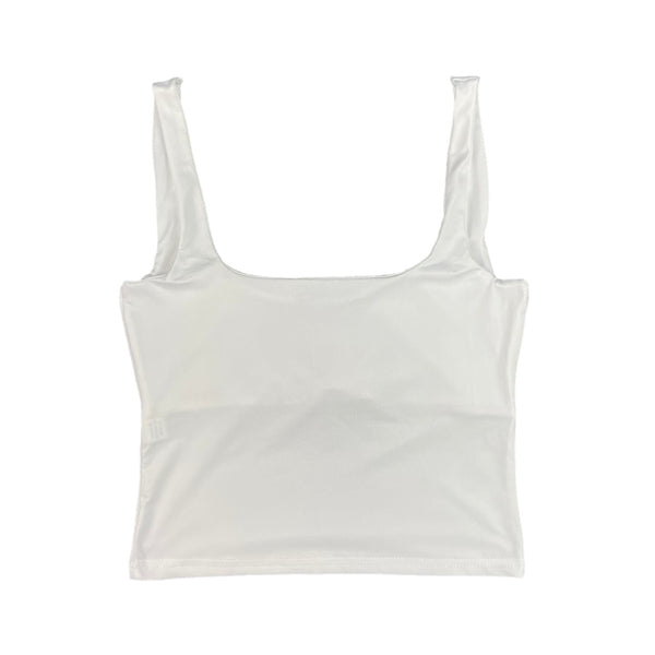 White Front Ruffle Crop Top Empty Whole