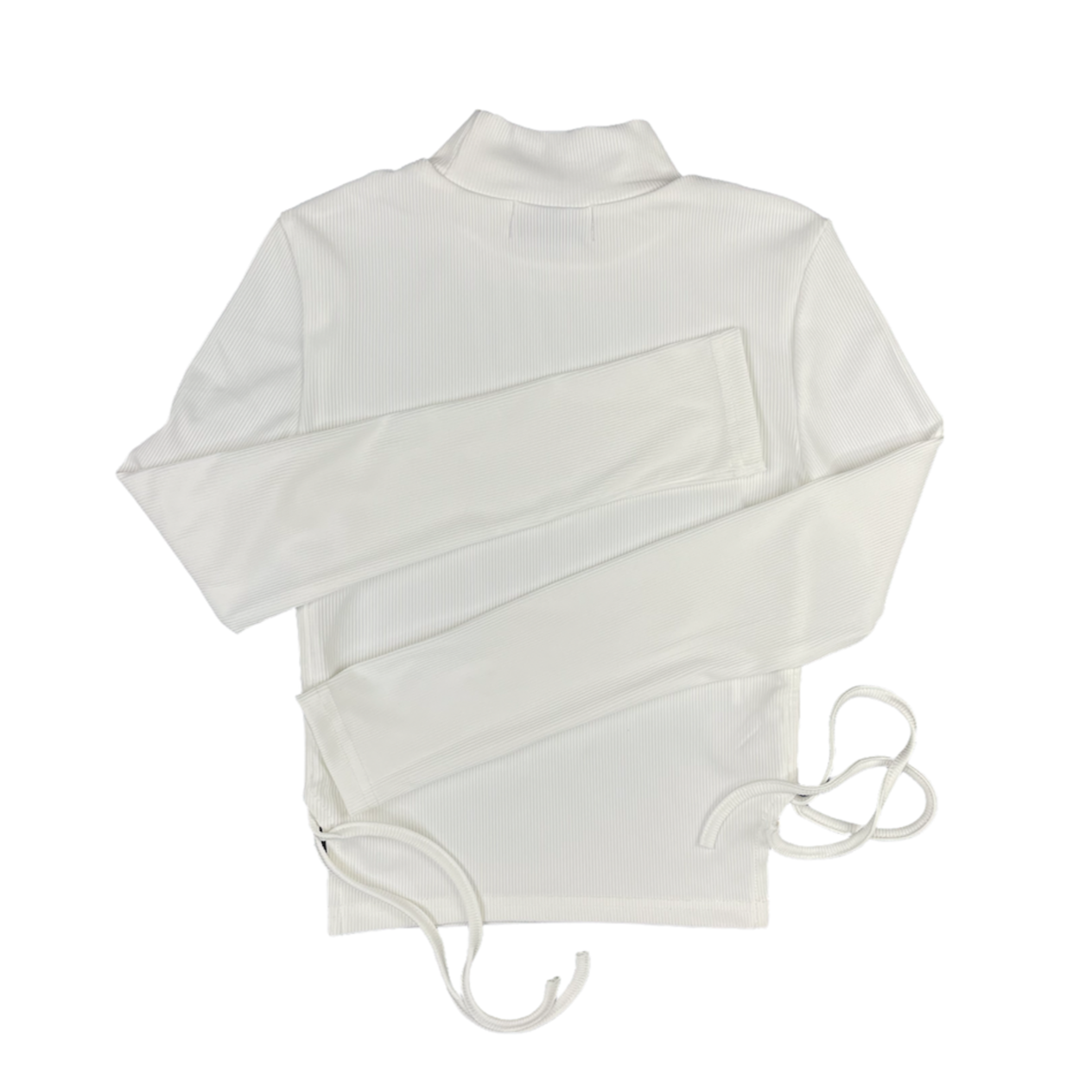 White High Neck Long Sleeve Empty Whole