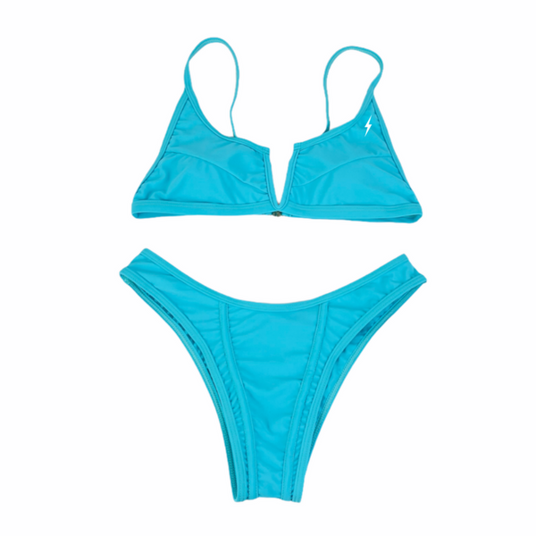 Turquoise V-Cut Bikini Set - Empty Whole Swimwear