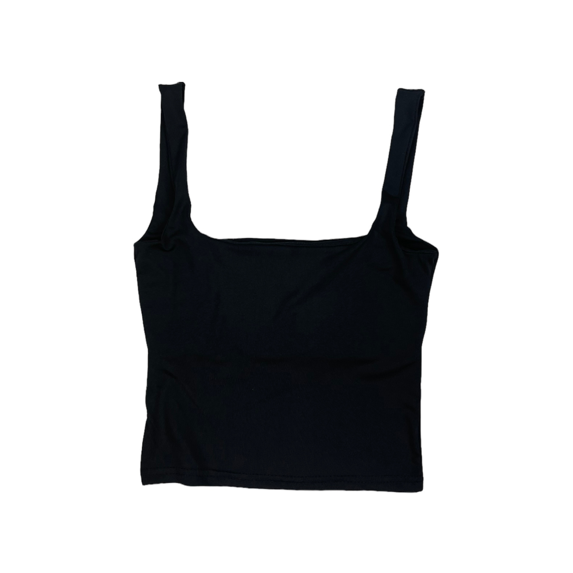 Black Front Ruffle Crop Top Empty Whole