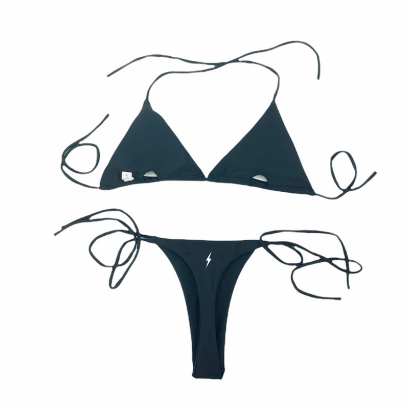 Black Sexy String Swim Set - Empty Whole Swimwear