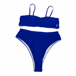 Deep Blue Spaghetti Strip Bikini Set - Empty Whole Swimwear