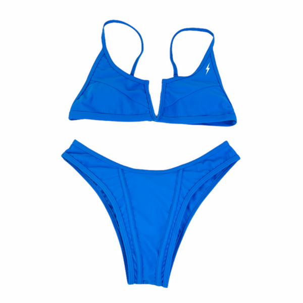 Deep Blue V-Cut Bikini Set