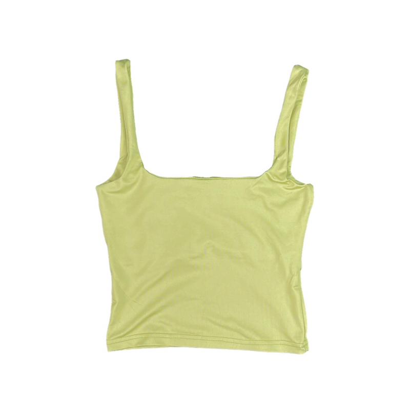 Green Front Ruffle Crop Top Empty Whole