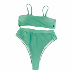 Green Spaghetti Strip Bikini Set - Empty Whole Swimwear