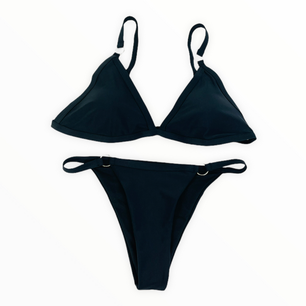 Black V-Ring Bikini Set - Empty Whole Swimwear