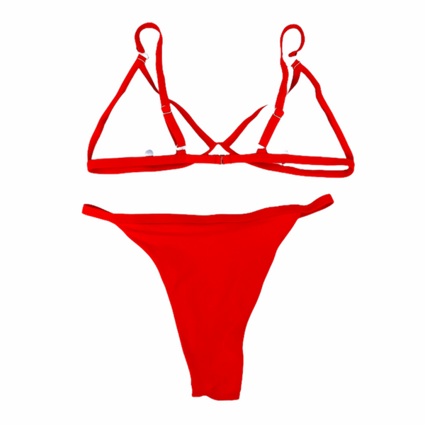 Red V-Ring Bikini Set - Empty Whole Swimwear